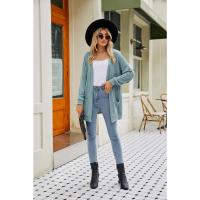 Suéter de otoño e invierno para mujer, chaqueta de punto, cárdigan de color sólido - details 3
