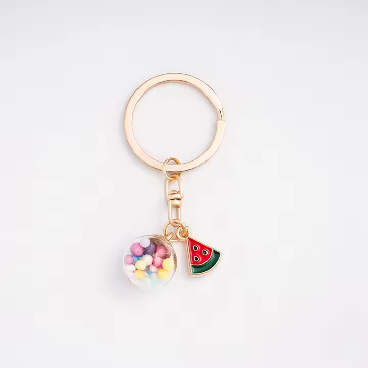 Llavero de Corazón de Niña de Dibujos Animados Coreano Creativo Llavero Colgante de Bolso para Mujer con Anillo de Joyería Sencillo - 1