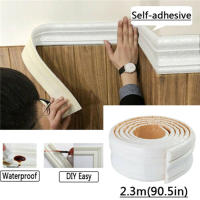 Tira impermeable autoadhesiva para Borde de rodapiés, pegatina decorativa con patrón 3D, embellecedor de pared - details 6