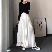 Falda Plisada Elegante Para Mujer Cintura Alta Larga Midi Color Negro Alta Calidad Saia Elegante Para Damas De Negocios Y Fiestas - details 25