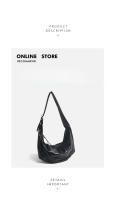 Bolso de bola de masa hervida de gran capacidad Retro negro para mujer, nuevo bolso bandolera de locomotora dulce y genial para Spice Girl, bolso versátil para las axilas - details 2