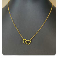Collar de mujer de viajero de moda de lujo en forma de corazón de acero inoxidable Black King - details 1