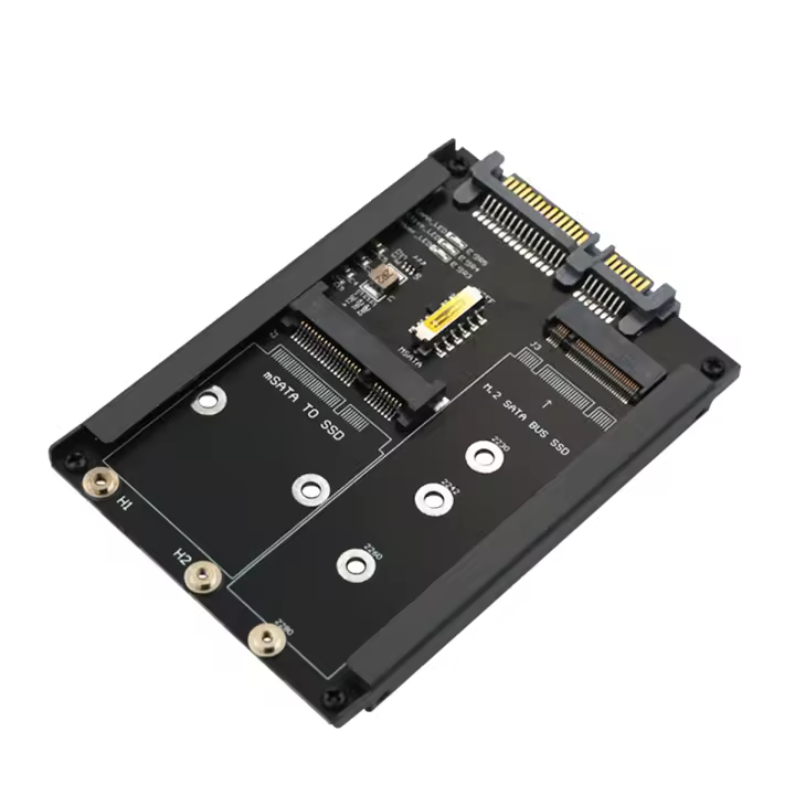 Tarjeta adaptadora MSATA + B Key, 2 en 1, B + M, M.2 SSD a 2,5 SATA, con enchufe de carcasa para M2, NGFF, SATA3, 2230, 2242, 2260, 2280 - 1