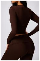 Traje deportivo cansado, prenda versátil de manga larga, secado rápido, pantalones acampados para yoga, correr, Fiess, ropa exterior - details 5
