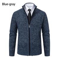 Abrigo deportivo informal para hombre, cárdigan cálido de lana con cremallera, cuello alto, Color sólido, otoño e invierno - details 16