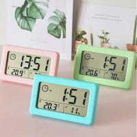 Reloj despertador Digital temperatura de escritorio LCD termómetro Digital higrómetro de escritorio calendario de fecha y hora con pilas - details 1