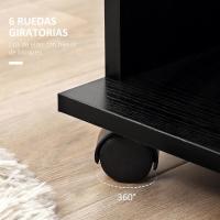 Armario de Ropa con Ruedas Organizador de Ropa de Dormitorio de 120x40x128cm en Negro - details 5