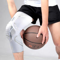 Mangas de compresión de rodilla deportiva con almohadillas anticolisión, fundas elásticas transpirables para piernas, ciclismo, correr, baloncesto, 1 par - details 14