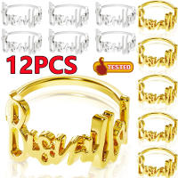 Servilleteros Bismillah de aleación de piezas, soporte para servilletas de mesa, decoración para fiesta de boda, Eid Mubarak, Ramadán islámico musulmán, Kareem, 12 Uds. - details 0