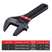 Llave de fregadero ajustable antioxidante, herramientas de reparación antideslizantes de 6 en 8 pulgadas, llave inglesa para grifo de alta dureza y gran apertura, fontanero - details 0