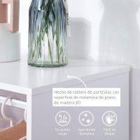 Ropa con Barra Estantes Abiertos Organizador para Colgar Ropa Dormitorio 60x40x128 cm Blanco - details 4