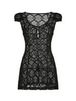 Vestido corto de encaje para mujer, minivestido con tirantes finos, Espalda descubierta, corte en A, fiesta, Y2K - details 4