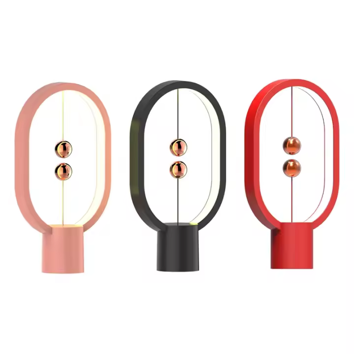 Lámpara de mesa LED elíptica magnética, interruptor de aire medio, cuidado ocular, luz nocturna, Control táctil - 1