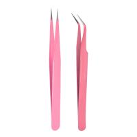 KADS Pinzas rectas y curvadas de acero inoxidable, 2 piezas, herramientas para manicura, diamantes de imitación, lentejuelas - details 3