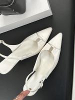 Temperamento francés bolsa cabeza sandalias nueva trasera stiletto vacío tacones altos socialite cabeza puntiaguda boca poco profunda zapatos individuales - details 26
