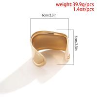 Brazaletes abiertos anchos Punk gitano exagerados para mujer, pulsera de brazo de Metal pesado, brazalete Retro Irregular de tres ondulaciones - details 0