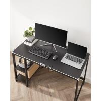 Escritorio con 2 Estantes a la Izquierda o a la Derecha, Mesa de Trabajo, para Salón Oficina, Estructura de Acero, Industrial, Negro Ébano LWD047B16 - details 8