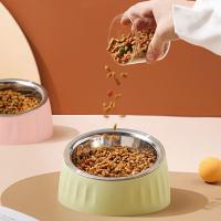 Herramienta de alimentación para mascotas, cuenco de acero inoxidable para gatos, alimentador doble antiderrames para gatos, cuenco de alimentación para mascotas antivuelco multiusos, protección del cuello - details 5