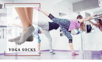Calcetines Deportivos de Algodón Antideslizantes Para Mujeres y Niñas Para Danza de Ballet y Yoga Par de Piezas Forrados en Viscosa - details 0