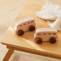 Juguetes Montessori de madera para bebé, carritos hechos a mano sin Bpa, coche de dibujos animados, autobús, decoración de - details 5