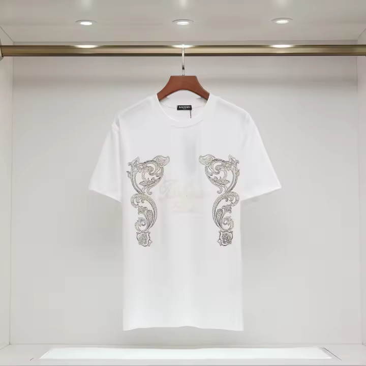 Camisetas Casuales de Verano 2025 Algodón Puro, Cuello Redondo, Estampados de Logotipo para Parejas, Zapatillas y Ropa Deportiva - 1