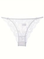 6 unidades de tangas de encaje sólido, bragas íntimas elásticas, transpirables y cómodas - details 4