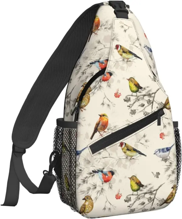 Mochila Vintage de Textura Sin Costuras de Pajaritos Pintura al Aquarela en Tu Espalda - 1