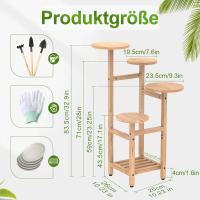 Estante de Almacenamiento para Plantas Metal Negro, Herramientas de Jardín y Guantes, 141 cm, Para Interior y Exterior, Escaleras para Plantas, para Balcón - details 61