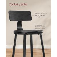 Taburetes de Bar Altos con Resalón Juego de 2, Acero, Montaje Fácil, Industrial, Marrón Rústico y Negro LBC026B01V1 - details 13