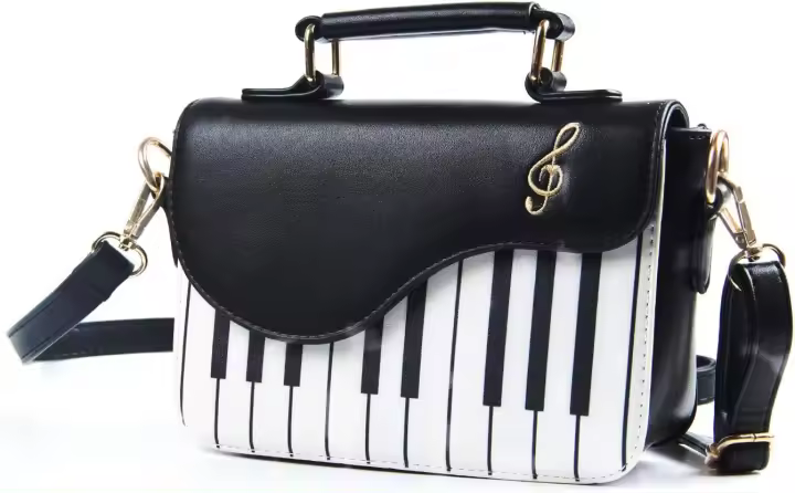 Bolso de hombro patentado estilo piano para mujer, bolso de pulsera para mujer - 1