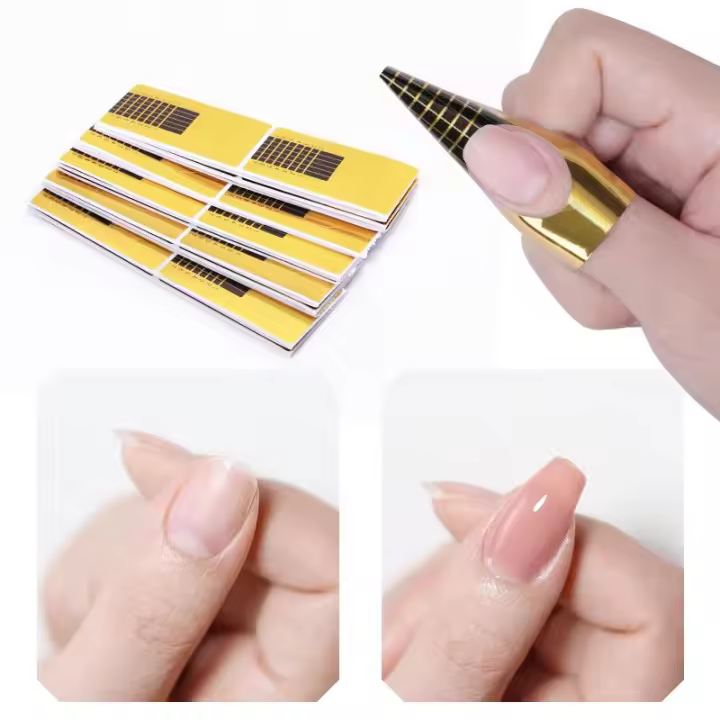 Parkson-Molde para extensión de uñas postizas, guía de manicura francesa, acrílica, curva, arte DIY, 50 piezas - 1