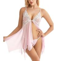 Ropa de dormir cómoda casual con cuello en V sexy para mujer de verano, ropa de dormir dividida de color sólido - details 20
