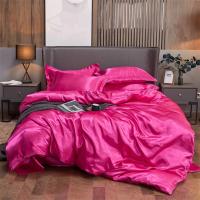 Juego de Ropa de Cama de Color Sólido Lujo Rayon Satén Funda de Edredón Kit de Tamaño Twin Queen King 2pcs/3pcs/4pcs - details 13