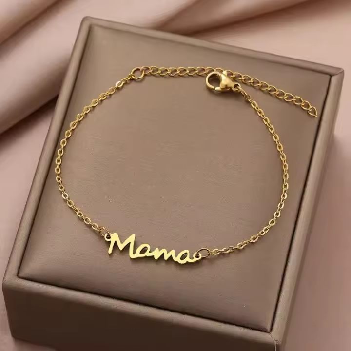 Hot sale Mama letter stainless steel bracelet Mother's Day series women's titanium steel bracelet jewelry - 1