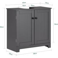Armario de Baño de Suelo con 1 Estante y 2 Puertas 60 x 30 x 60 cm Ideal para Almacenamiento de Lavabo - details 19