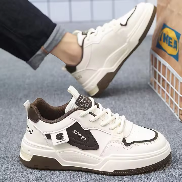 Zapatos Casuales de Moda para Hombres Otoño 2024 Zapatos Deportivos Transpirables Blancos - 1