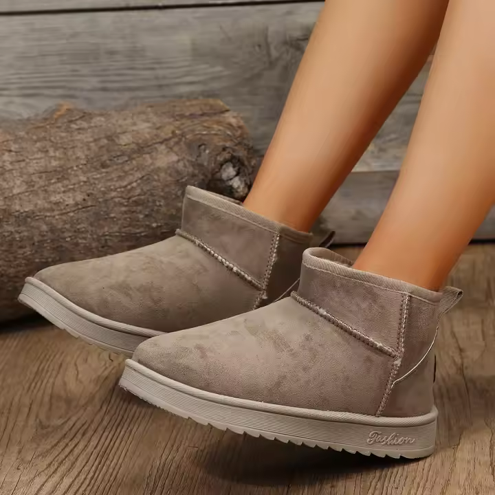 Botas de nieve de ante para mujer, zapatos góticos informales gruesos y cálidos, invierno, 2023 - 1