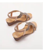 Sandalias de cuña para mujer, verano 2025, nuevo estilo, modernas y cómodas, con banda elástica, zapatos romanos con temperamento. - details 9