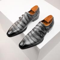 Zapatos de cuero transpirables de vestir para hombre con relieve. - details 18
