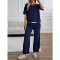 Ropa de mujer de moda 2025 primavera y verano temperamento casual de manga corta conjunto de pantalones de punto - details 35