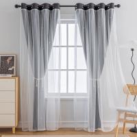 Cortinas de Dormitorio de Doble Capa Aislantes Térmicos Opaques con Ojales Protección UV,1 pieza - details 5