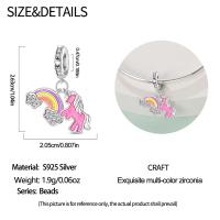 Encanto de Flamenco y Unicornio de Plata Esterlina 925 Joyería de Pulsera Original DIY para Mujeres - details 30