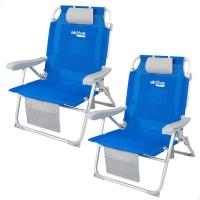 2 sillas plegables multiposición para playa, jardín, terraza o camping, 5 posiciones, 49x58x80 cm, Altura asiento 27 cm, Topes antivuelco, Soporta 100 kg, Con asas transporte (85469) - details 3