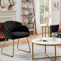 Terciopelo Sillon para Dormitorio Silla para Comedor Cocina Pata Metal Silla Sala de Estar Rosa Claro - details 10