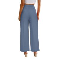Pantalones anchos de cintura alta para mujer, moda otoño primavera - details 6