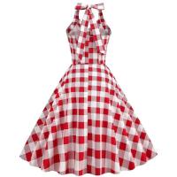 2025 nuevo Hepburn verano Vintage lunares mujeres Halter elegante fiesta 50s 60s Rockabilly Pin Up túnica Swing vestido de cola - details 28