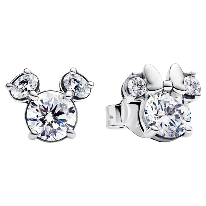 Pendientes de plata de ley Pendientes brillantes de ratón y Minnie Mouse, incluye caja original - 1