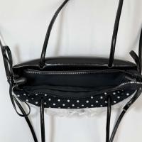 Bolso de mano francés dulce que combina con todo, bolso de mano con lazo de gran capacidad, bolsos para axilas de lunares, bolso de hombro de PU de encaje de estilo coreano, escuela - details 4