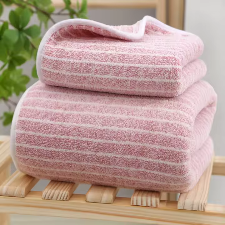 Juego de toallas con patrón a rayas, toalla de mano suave, toallas absorbentes de secado rápido para Baño - 1