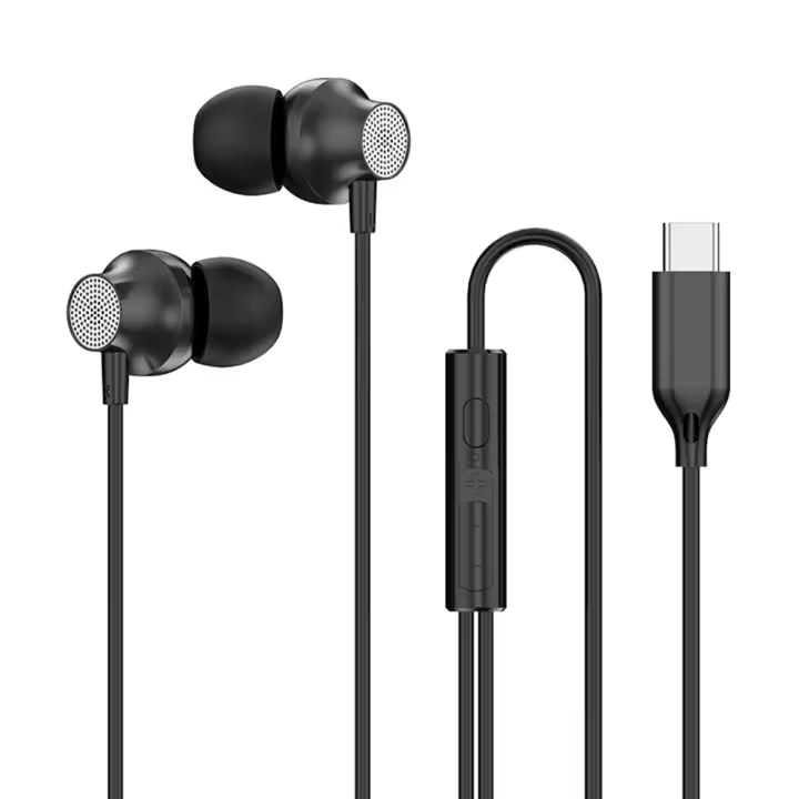 Auriculares con cable de Metal de graves pesados 9D HIFI, auriculares digitales tipo C/3,5mm AUX con micrófono, auriculares internos, auriculares de música deportiva para Samsung y Android - 1